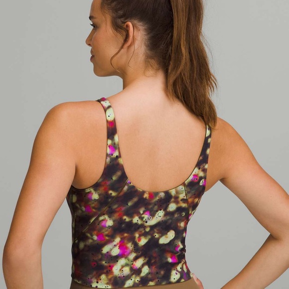 Lululemon Align Tank Top Size 6 Soft Focus Splatter Green Built In Bra.     L21 - Picture 7 of 7